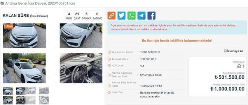 Arabalar yarı fiyatına satılıyor! 30 bin liraya da var 300 bin liraya da