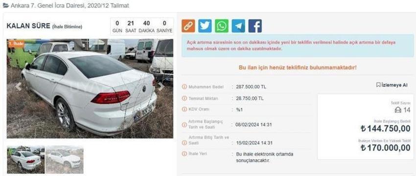Arabalar yarı fiyatına satılıyor! 30 bin liraya da var 300 bin liraya da