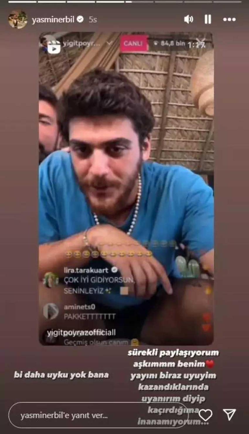 Survivor Yiğit Poyraz canlı yayın açtı, hayal kırıklığı yaşadı! Sevgilisi Yasmin Erbil’i göremedi