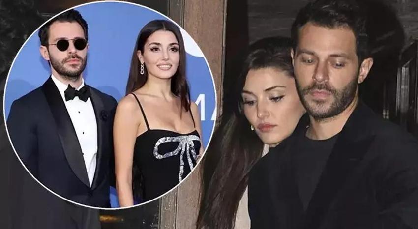 Hande Erçel gazetecileri görünce Hakan Sabancı'nın arkasına saklandı!