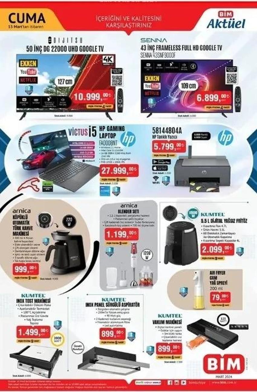 BİM 12-15 Mart aktüel katalog 2024 yayınlandı: Alışveriş için bu hafta BİM raflarında indirimli neler var?