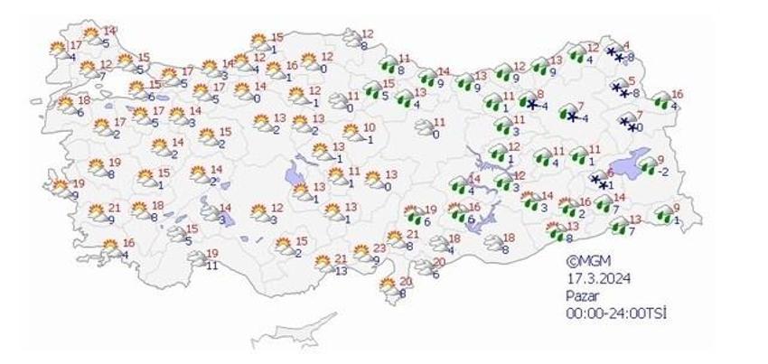 Yarın hava nasıl olacak? 17 Mart Pazar hava durumu