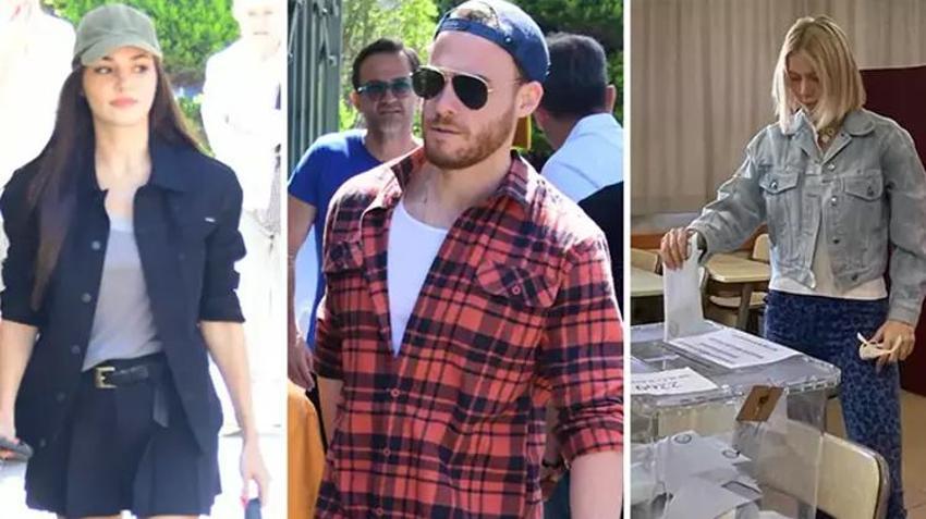 Hande Erçel oy kullanmaya Hakan Sabancı'nın VIP aracıyla geldi! Ünlü isimler sandık başında
