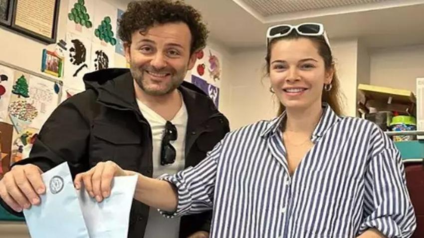 Hande Erçel oy kullanmaya Hakan Sabancı'nın VIP aracıyla geldi! Ünlü isimler sandık başında