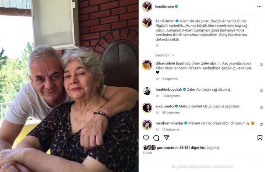 Aralarında 24 gün var! Zafer Algöz’ün babası hayatını kaybetti