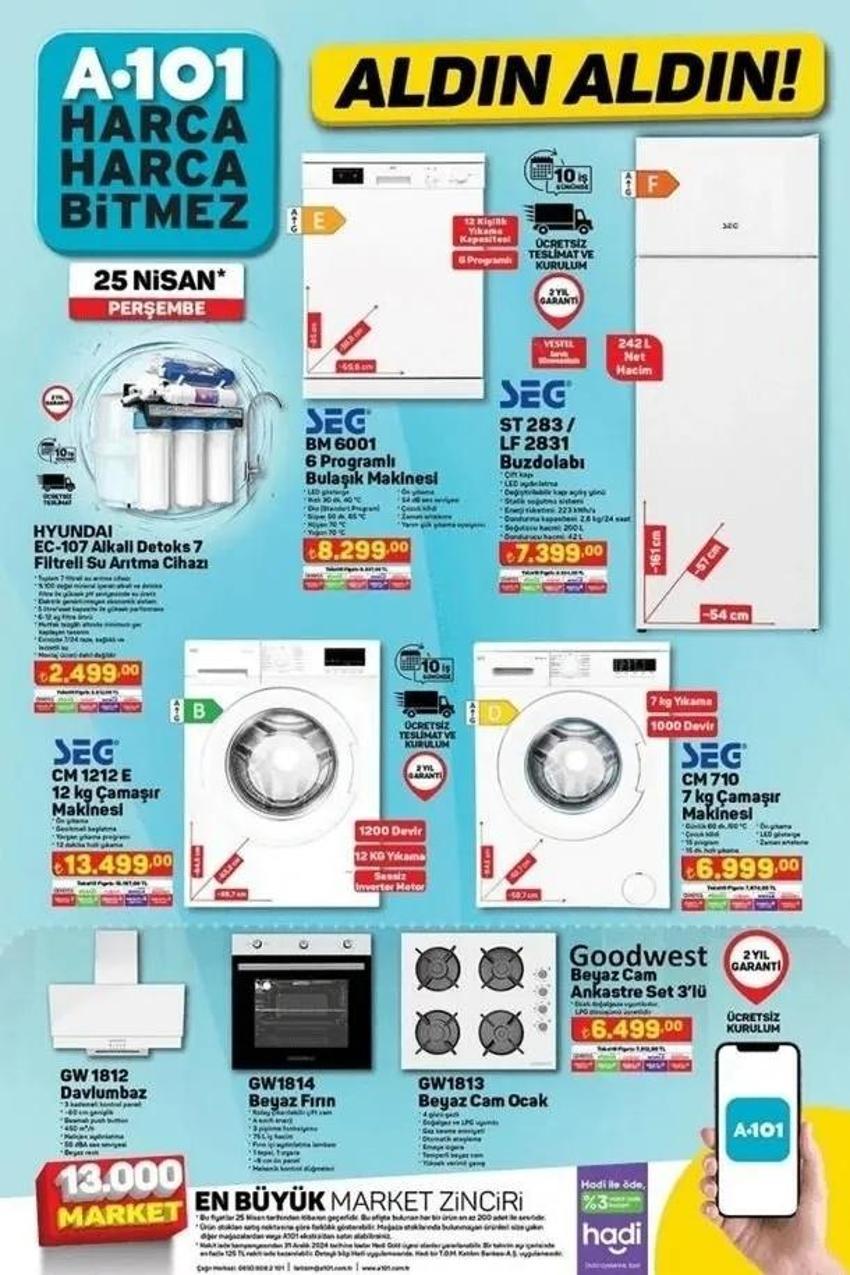 A101 25 Nisan aktüel katalog yayınlandı! Bu Perşembe A101'de indirimde neler var? 