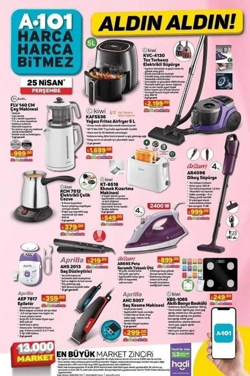 A101 25 Nisan aktüel katalog yayınlandı! Bu Perşembe A101'de indirimde neler var? 