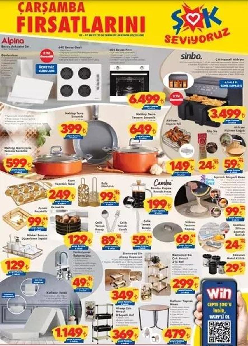 ŞOK 2-7 Mayıs aktüel katalog 2024 yayınlandı! ŞOK YENİ ÜRÜNLER: Airfryer, mutfak araçlarında indirim var!