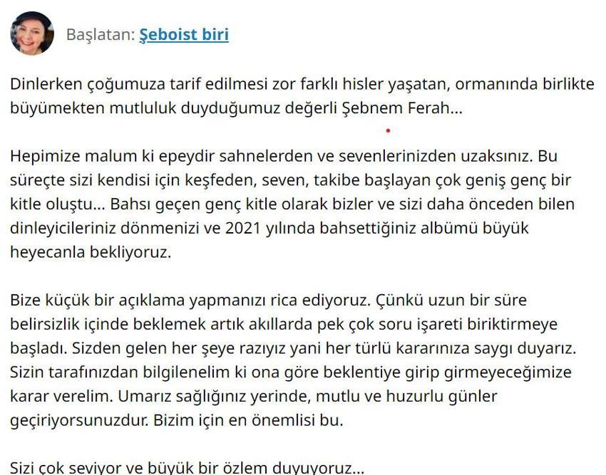 Şebnem Ferah aranıyor! Hayranları imza kampanyası başlattı