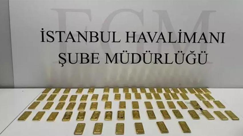 İstanbul Havalimanı'nda 73 kilo külçe altın bebek arabasından çıktı