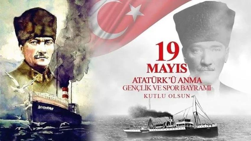 Bayraklı resimli 19 Mayıs mesajları: 105. yıla özel 19 Mayıs 1919 Atatürk'ü Anma Gençlik Spor Bayramı kutlama sözleri