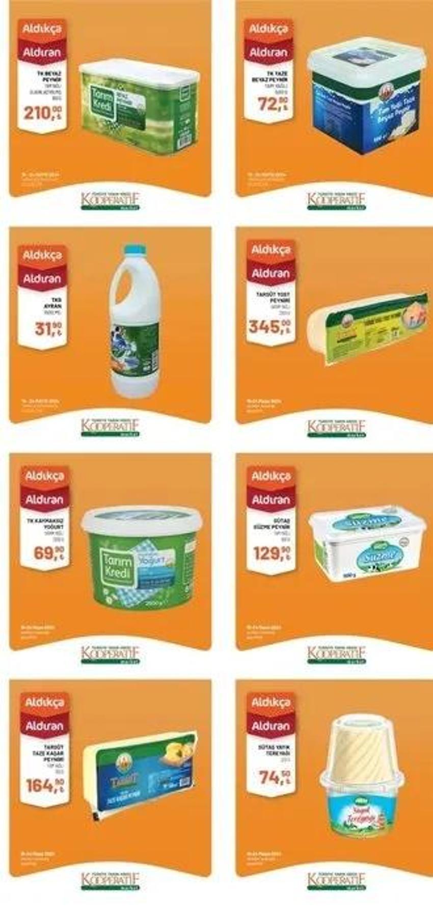 Tarım Market 22-24 Mayıs aktüel katalog: Tarım Kredi'de Ayçiçek yağı, beyaz peynir fiyatını kimse tahmin edemedi