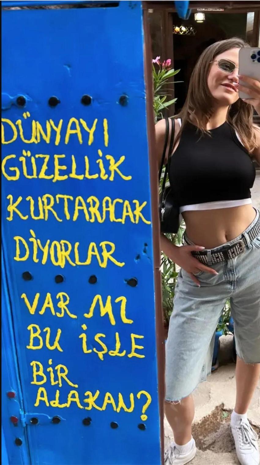 Serenay Sarıkaya Mardin’de! "Dünyayı güzellik kurtaracak diyorlar" notlu ayna pozu verdi