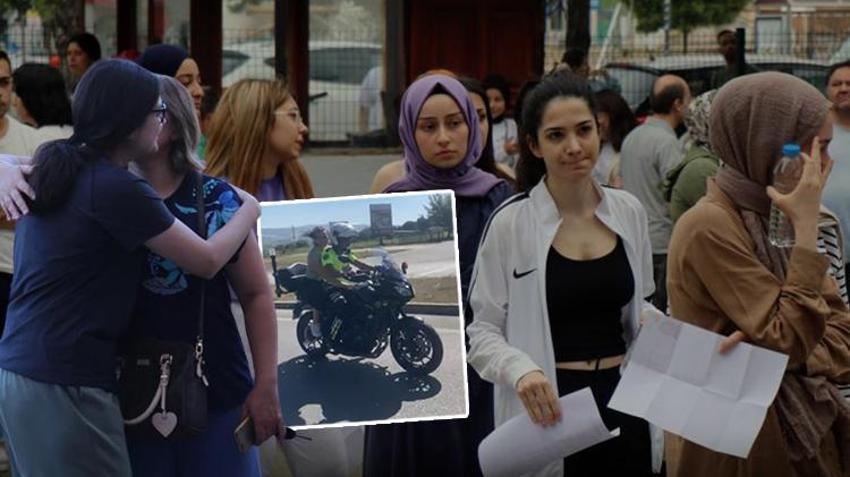 YKS'de ilk oturum sona erdi! Sınav merkezlerinden manzaralar: Sınava 3 haftalık bebeğiyle gelen de var son saniye yetişen de...