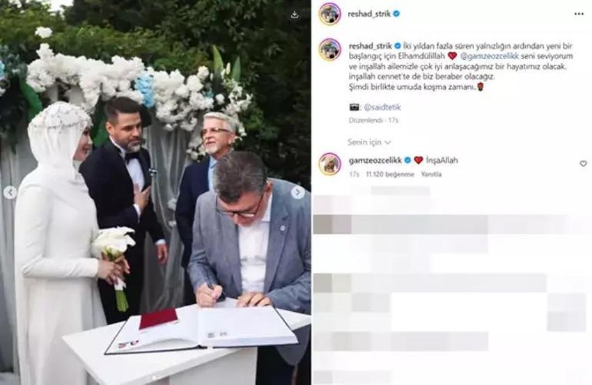 Gamze Özçelik ile nikah masasına oturan Reshad Strik'ten duygusal paylaşım