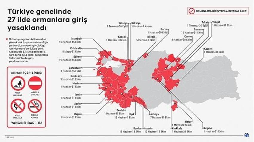 Giriş yasağı olan ormanlar: 2024 hangi ormanlara giriş yasak?