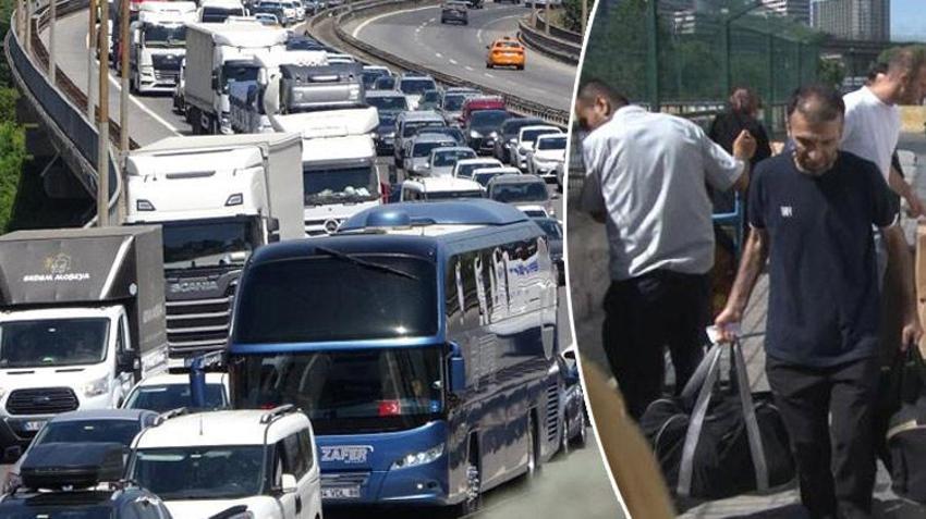 Tatilcilerin dönüş yolunda trafik yoğunluğu başladı! Otogar ve yollar doldu taştı