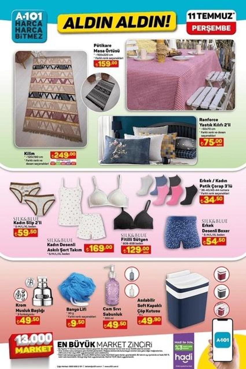 A101 11 Temmuz 2024 aktüel kataloğu: Yaz indiriminde hangi ürünler var?