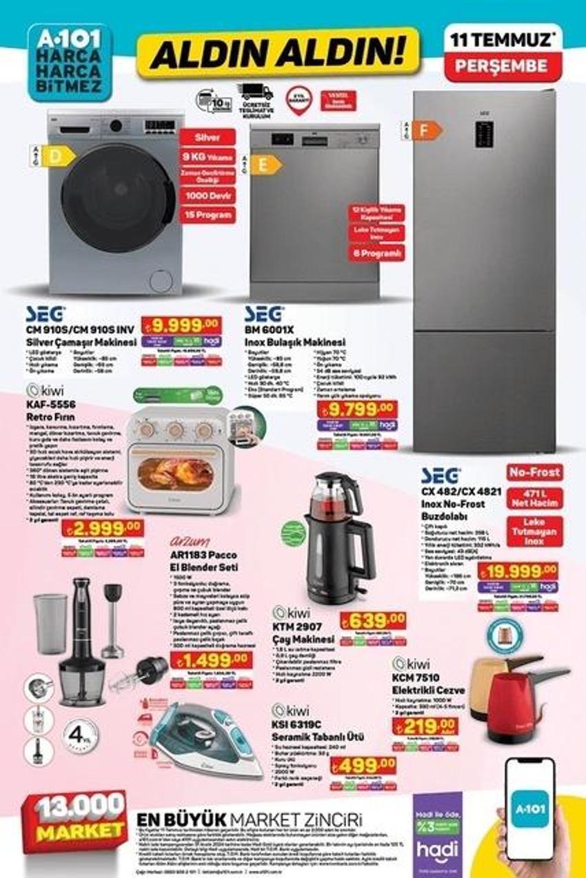 A101 11 Temmuz 2024 aktüel kataloğu: Yaz indiriminde hangi ürünler var?