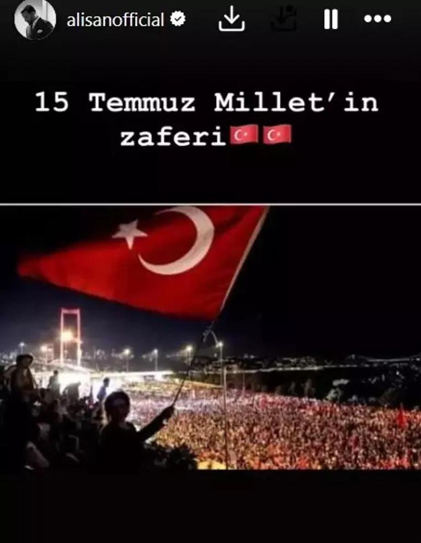 Büyük bir destan yazıldı… Ünlüler 15 Temmuz’u unutmadı