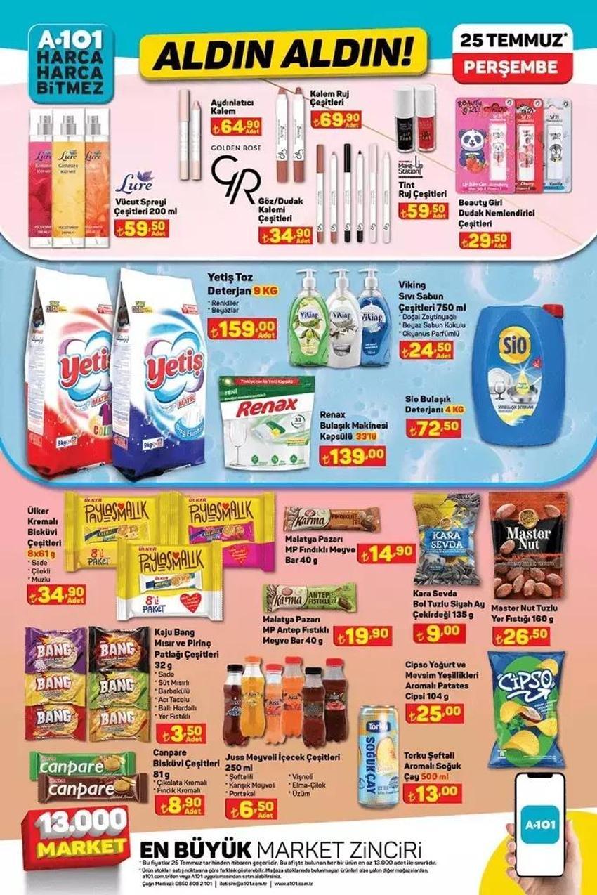 A101 25 Temmuz Aldın Aldın katalog 2024 yayınlandı: A101'de indirimli ürünlerde neler var? 