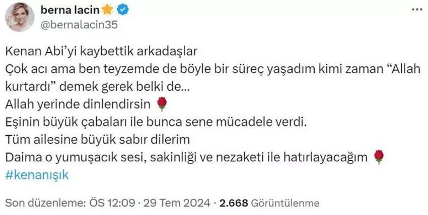 Kenan Işık'ın ölüm haberi sevenlerini yasa boğdu! Ünlü isimler duygularını sosyal medyadan paylaştı