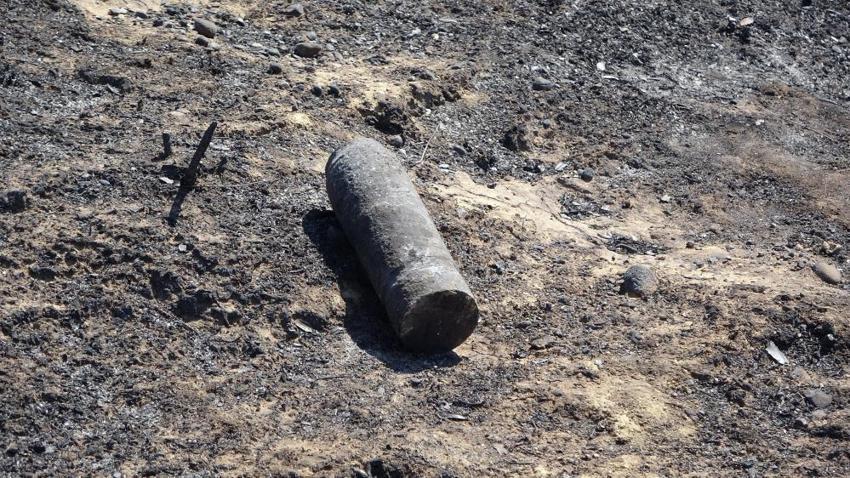 Yangın sonrası Çanakkale Savaşı'ndan kalma top mermisi ortaya çıktı