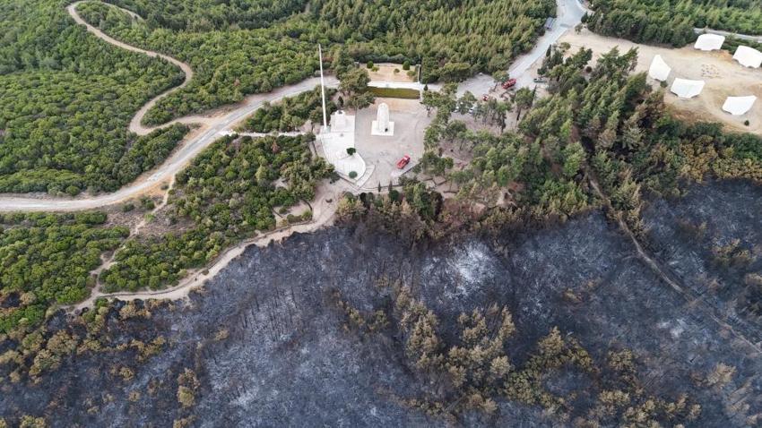 Yangın sonrası Çanakkale Savaşı'ndan kalma top mermisi ortaya çıktı
