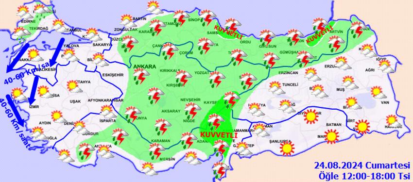 Meteoroloji birçok ili saat vererek uyardı: Kuvvetli yağış ve fırtına geliyor