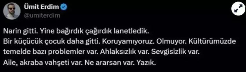 Ünlü isimler isyan etti! 'Narin'imize nasıl kıydınız'