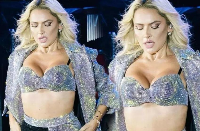 Hadise'den mini şort+sütyen kombini! Konser pozlarıyla yine olay oldu