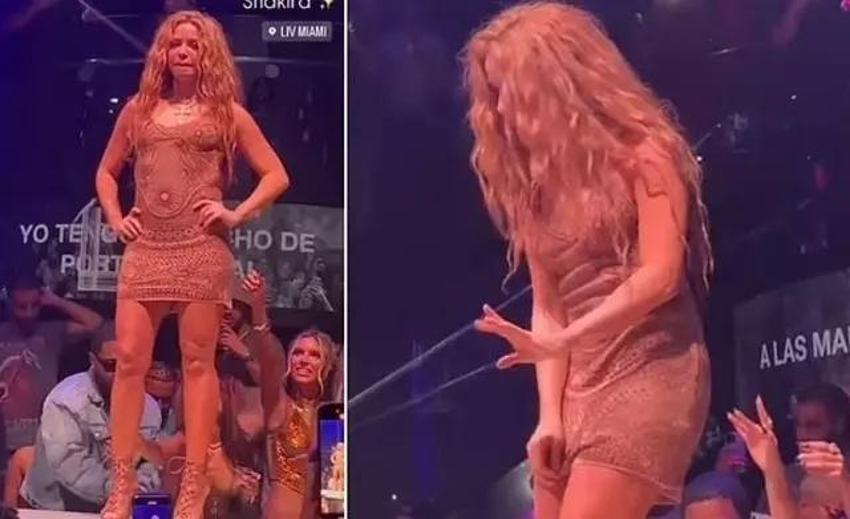 Shakira sahnedeyken eteğinin altını çektiler! Sahneyi terk etti