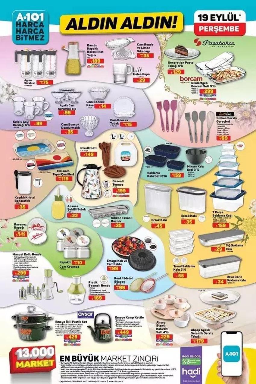 A101 19 Eylül 2024 indirimleri: 19 Eylül A101 kataloğunda hangi ürünler indirimli?