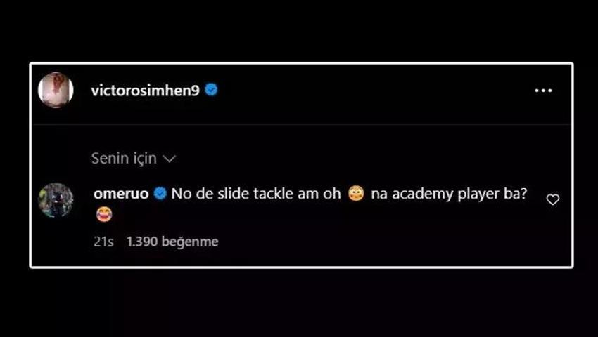 Osimhen Hamza Akman'ı instagram'da savundu! Öyle bir cevap verdi ki...
