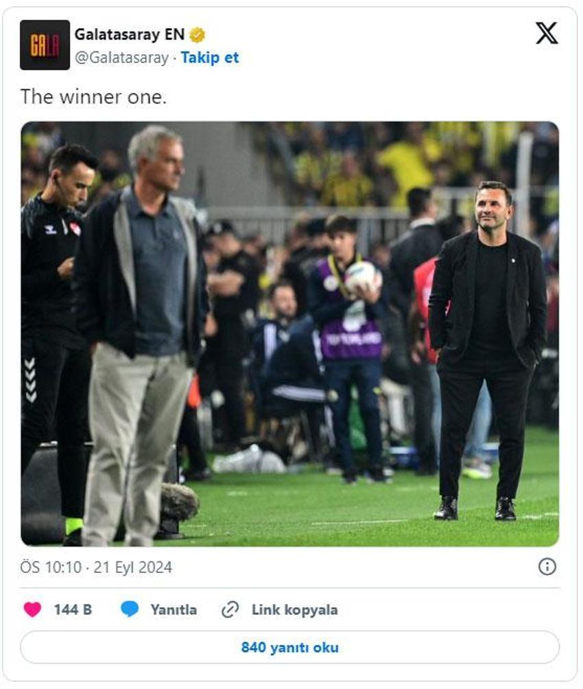 Tarihi Fenerbahçe zaferi sonrası Galatasaray'dan göndermeli paylaşımlar! Ağlayan biri: Jose Mourinho...