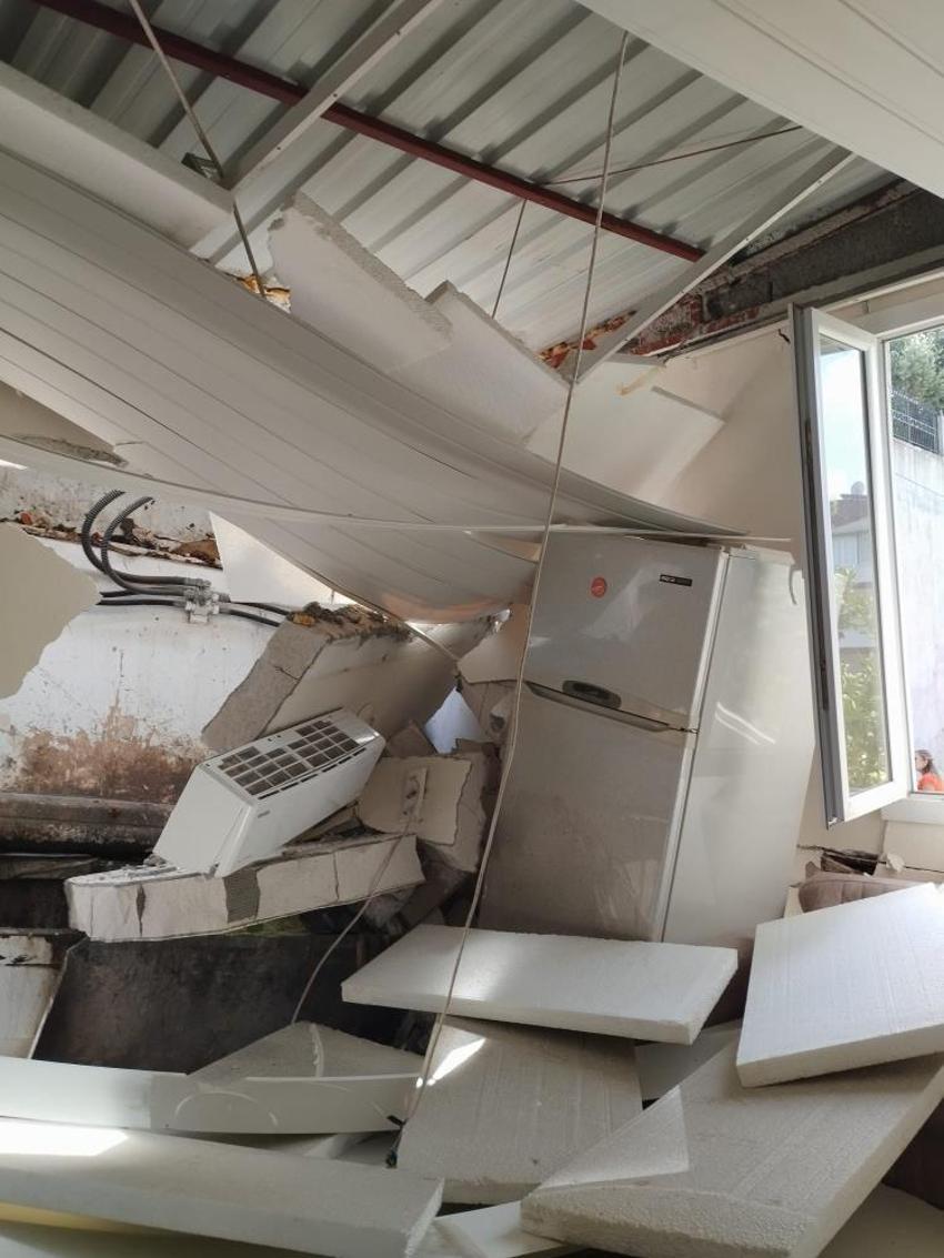 Çöp kamyonunun çarptığı evi ev sahibi kendi imkanlarıyla yaptıklarıyla yaptırdı