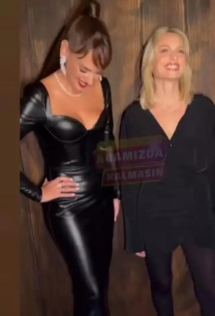 Seda Bakan deri elbisesi ile galaya damga vurdu! Poz verirken müsaade istedi!