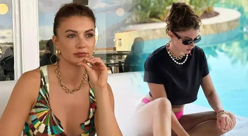 Burcu Özberk bu kez havuz başında uzandı!