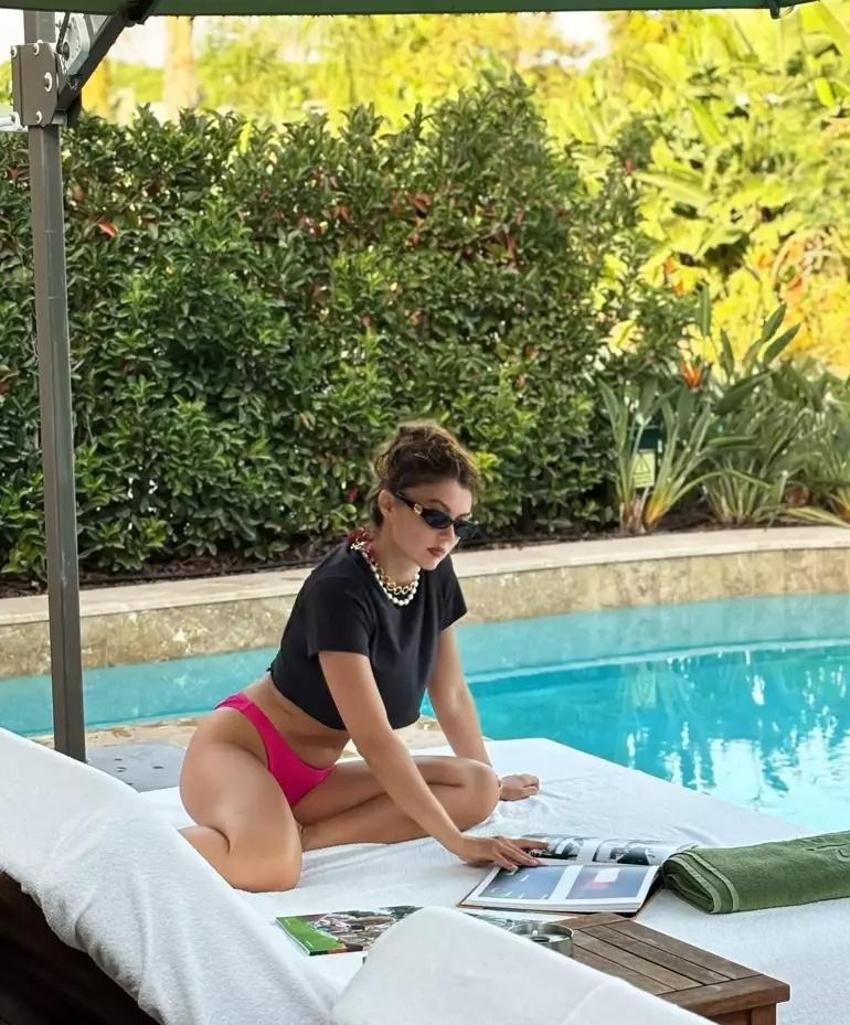 Burcu Özberk bu kez havuz başında uzandı!