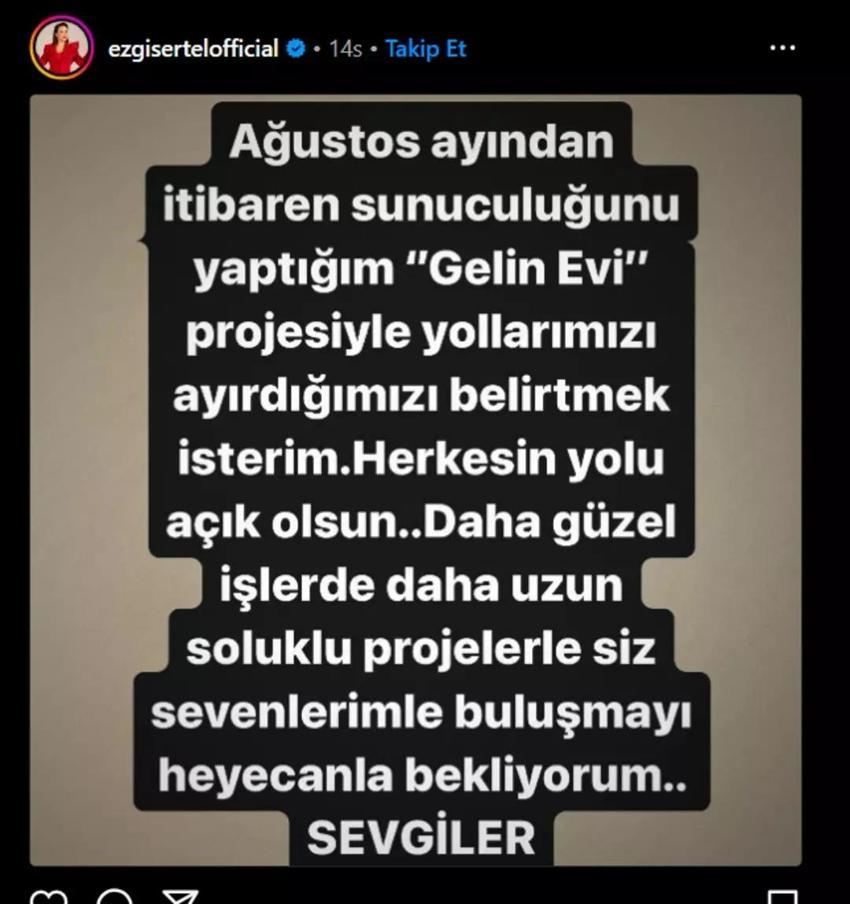 Ezgi Sertel Gelin Evi'nden ayrıldığını günler sonra açıkladı
