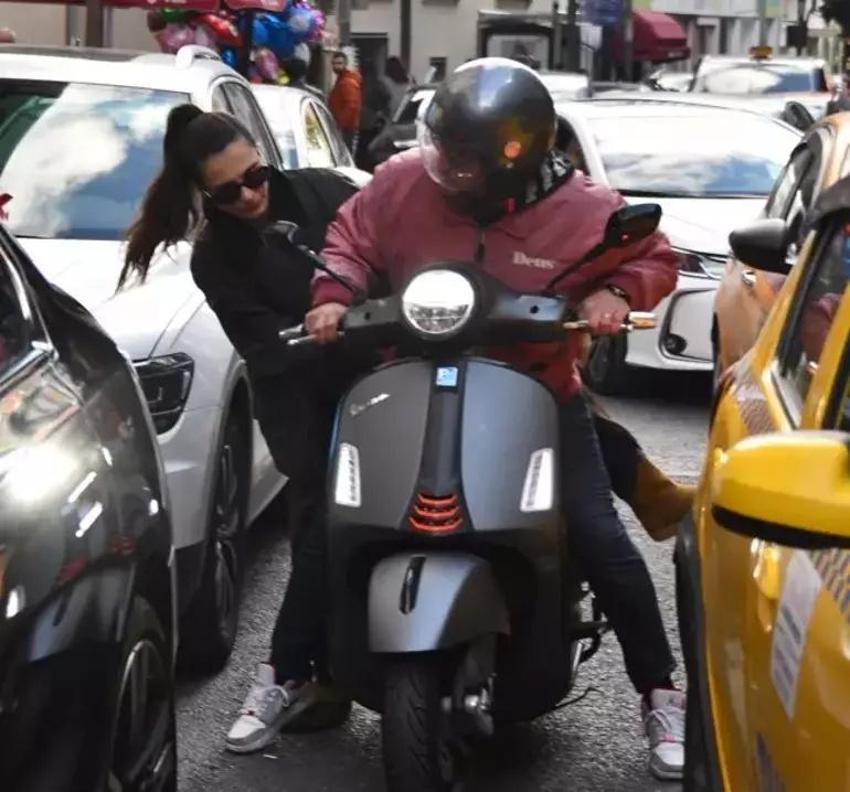 Meriç Aral ile Serkan Keskin'den bir doğru bir yanlış! Kask takmadan doktora koştu