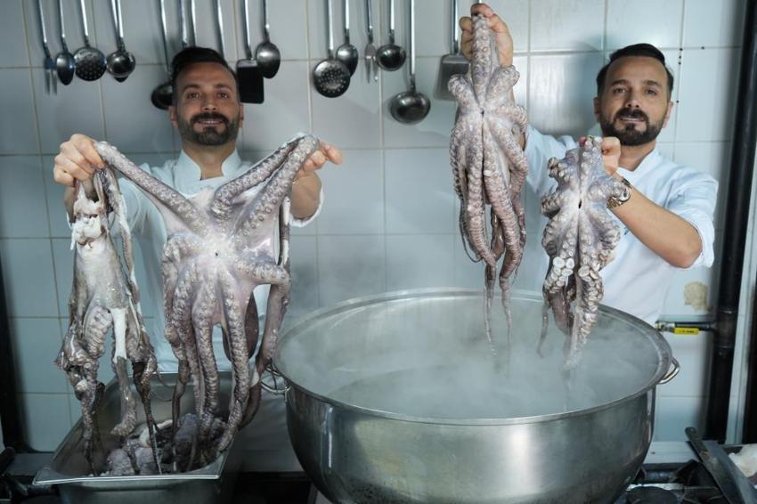 Ankara'da yapılmayanı yaptılar! Bu lezzet bir başka: Ahtapot döner