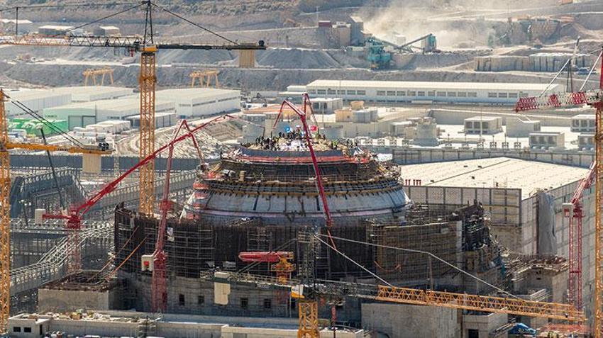 Mersin'de Akkuyu NGS'nin 1'inci ünitesinde reaktör binasının dış koruma kabuğunun kurulumu tamamlandı