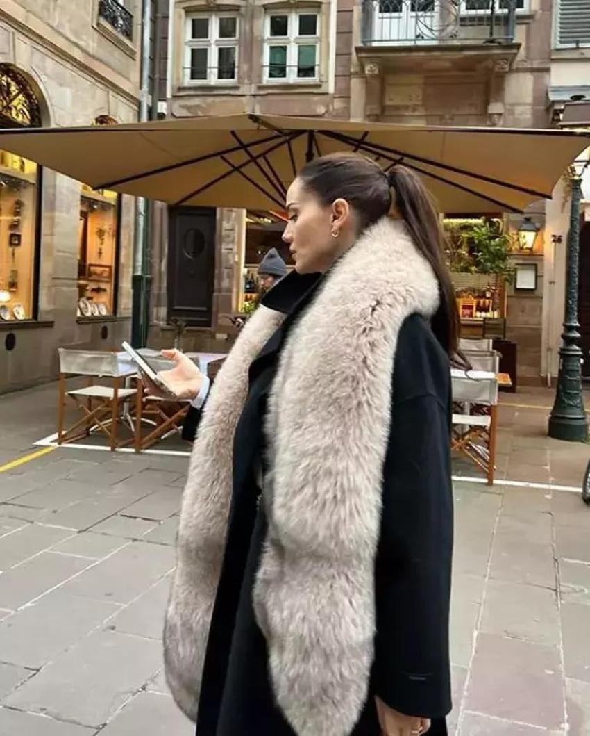Fahriye Evcen'in giydiği kürk gerçek mi? Eşi Burak Özçivit açıkladı