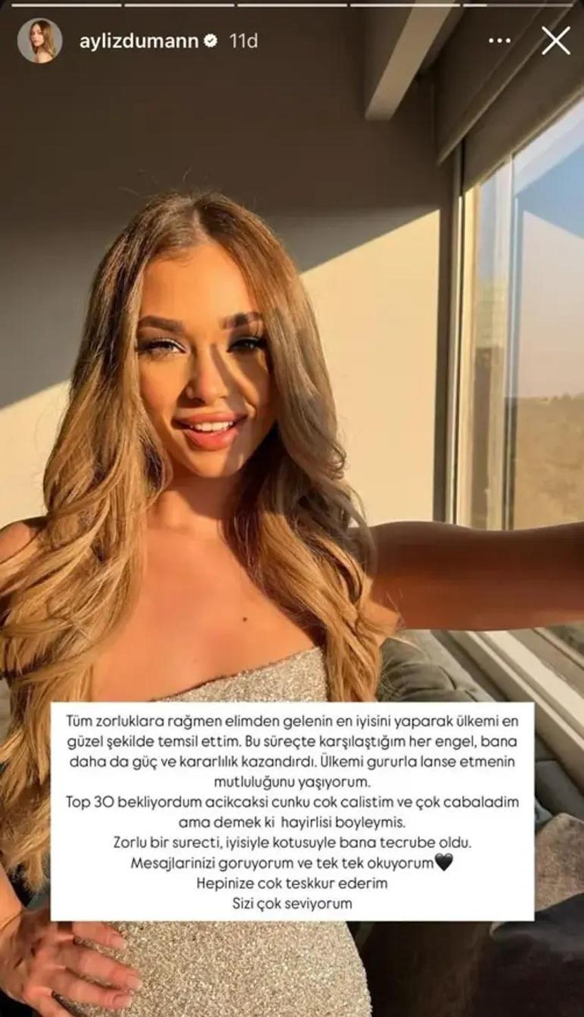 Miss Universe Kainat yarışmasını kazanamayan Ayliz Duman sitem etti!