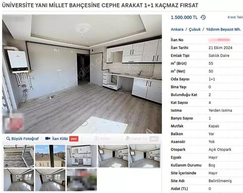 1.5 milyon liraya yüzlerce 1+1 konut satışa çıktı! Kira getirisi amortisman süresini kısaltıyor
