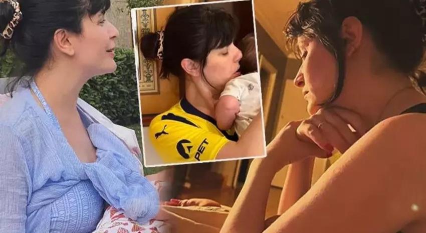 Bebeği kucağında uyuyakaldı! Ünlü oyuncudan olay gönderme