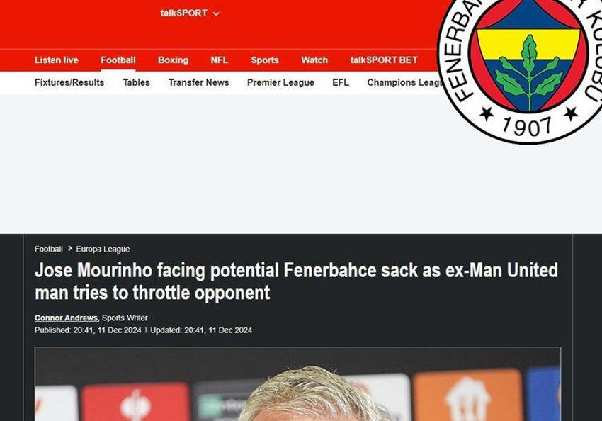 2-0 sonrası 'Fenerbahçe'de işler iyi gitmiyor' deyip Mourinho'nun kovulacağını yazdılar