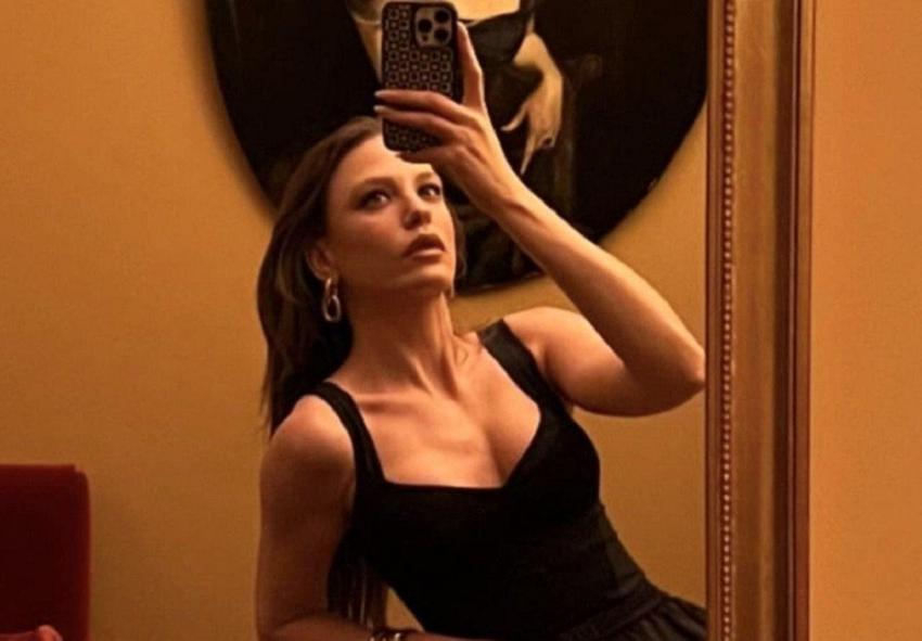 Serenay Sarıkaya ilginç tarzıyla dillere düştü! 'Yorgan giymiş'