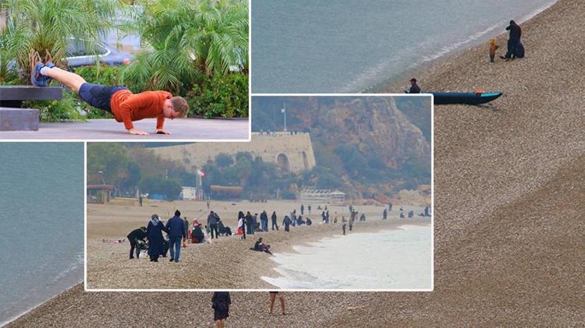 Antalyalıların deniz keyfi bitmedi! Konyaaltı Sahili doldu taştı